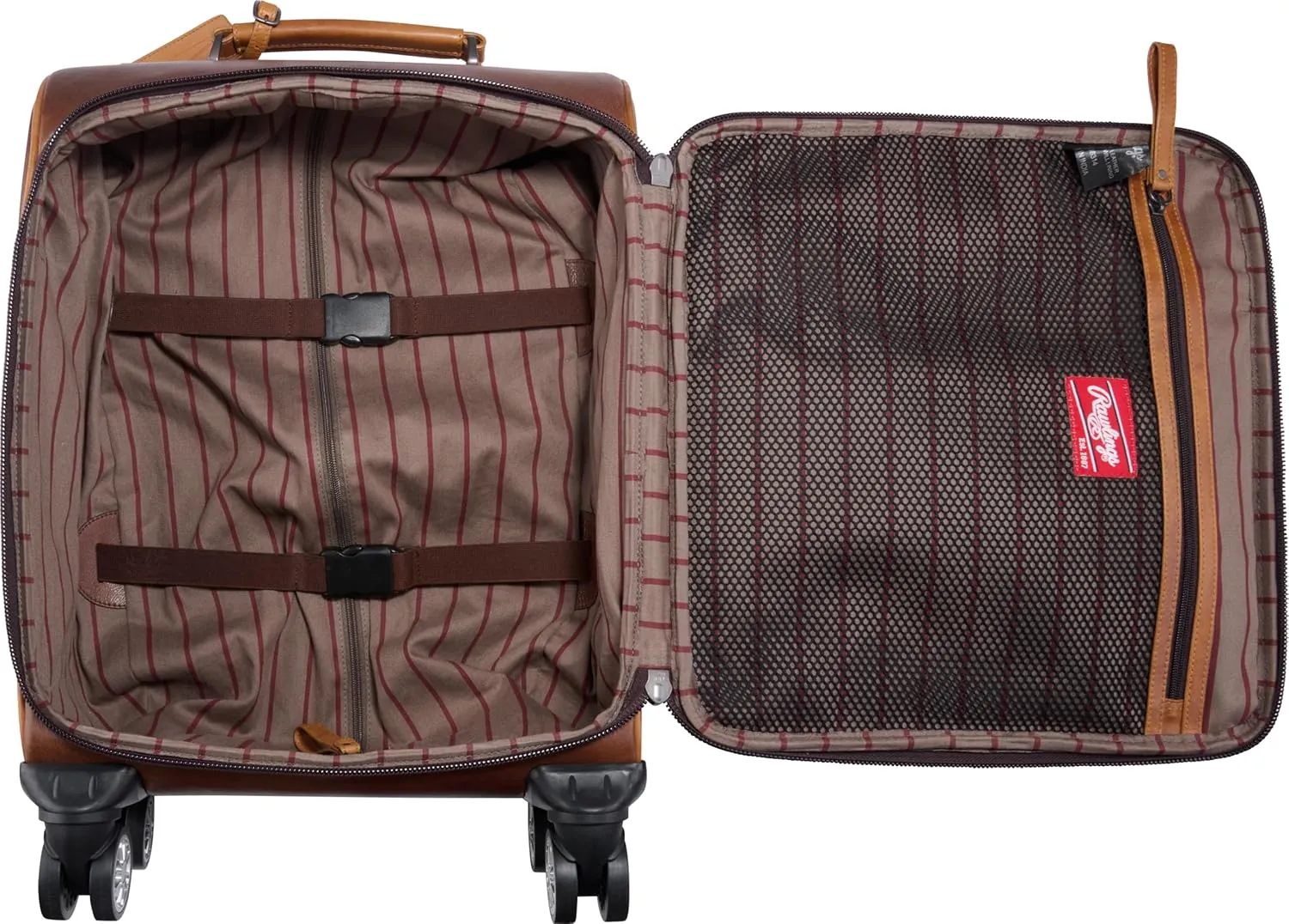 Rawlings | Wheeled Luggage Leather Travel Bag Collection | Carry-On Suitcase/Duffle Options |Telescoping Handle | Multiple Styles & Colors
