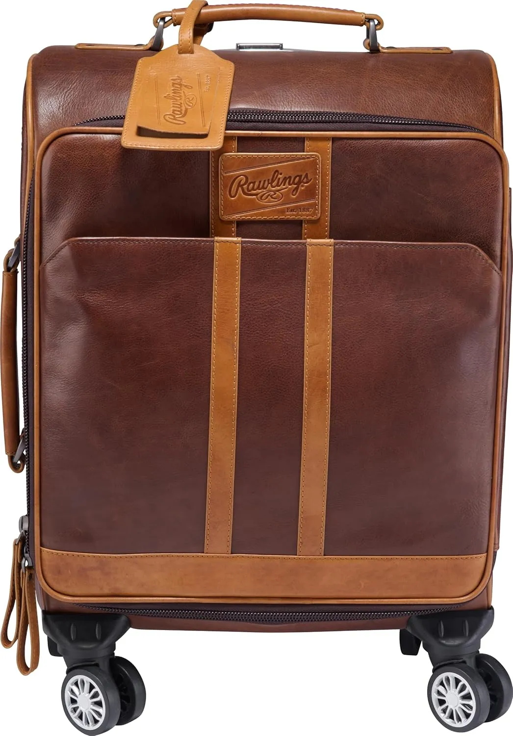 Rawlings | Wheeled Luggage Leather Travel Bag Collection | Carry-On Suitcase/Duffle Options |Telescoping Handle | Multiple Styles & Colors