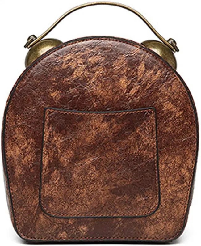 Real Working Clock Handbags Purse Antique Steampunk Shoulder Bag PU Messenger Bag