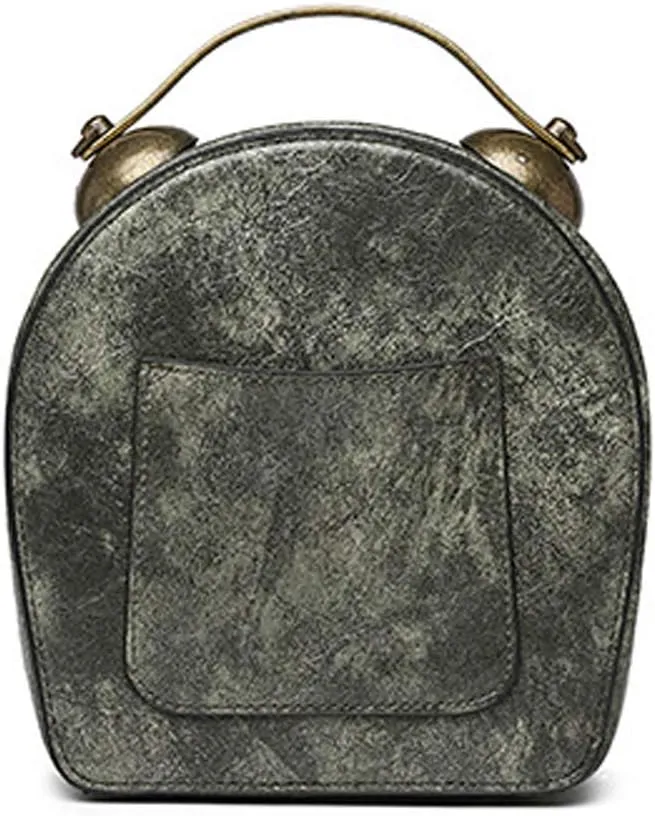 Real Working Clock Handbags Purse Antique Steampunk Shoulder Bag PU Messenger Bag