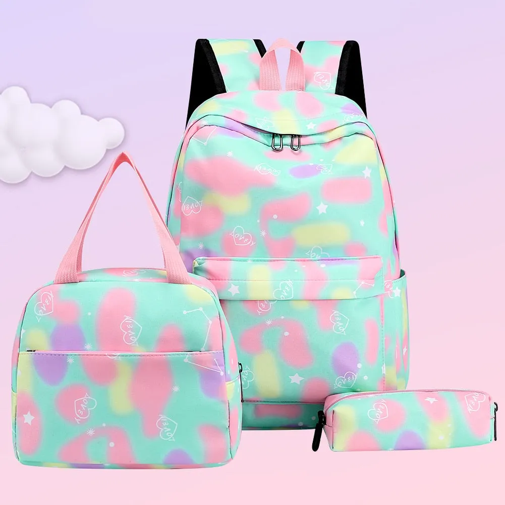 Realaiot 3pcs/set Women Backpack Casual Nylon Large Capacity Students School Bags Teenage Girls Backpack Female Travel Rucksack Daypack