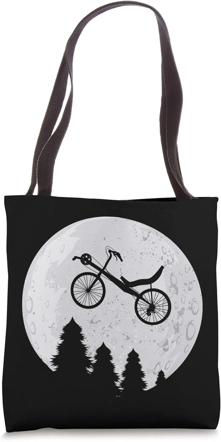 Recumbent Bicycle On Moon Ride Vintage Recumbent Bike Gift Tote Bag