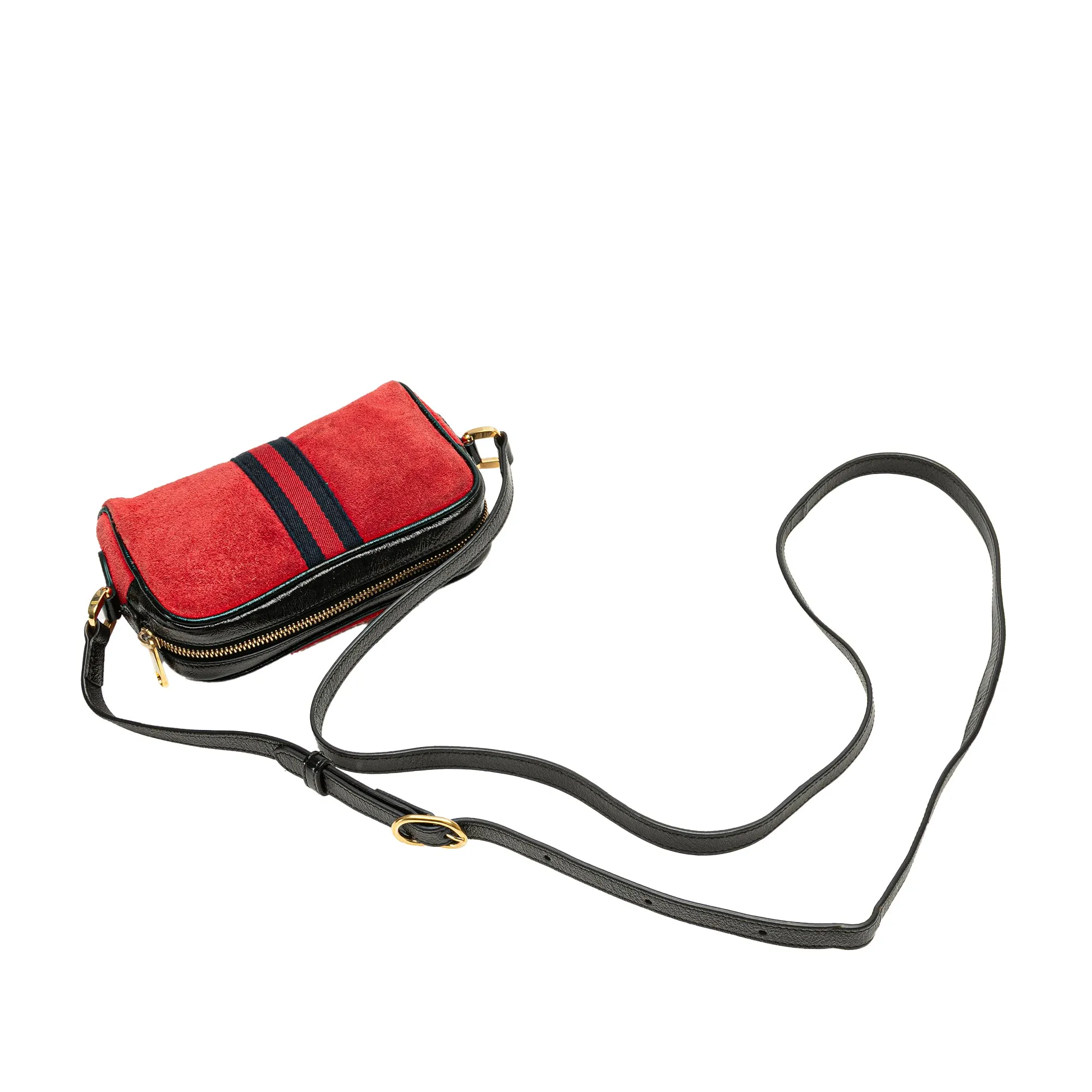 Red Gucci Mini Suede Ophidia Crossbody