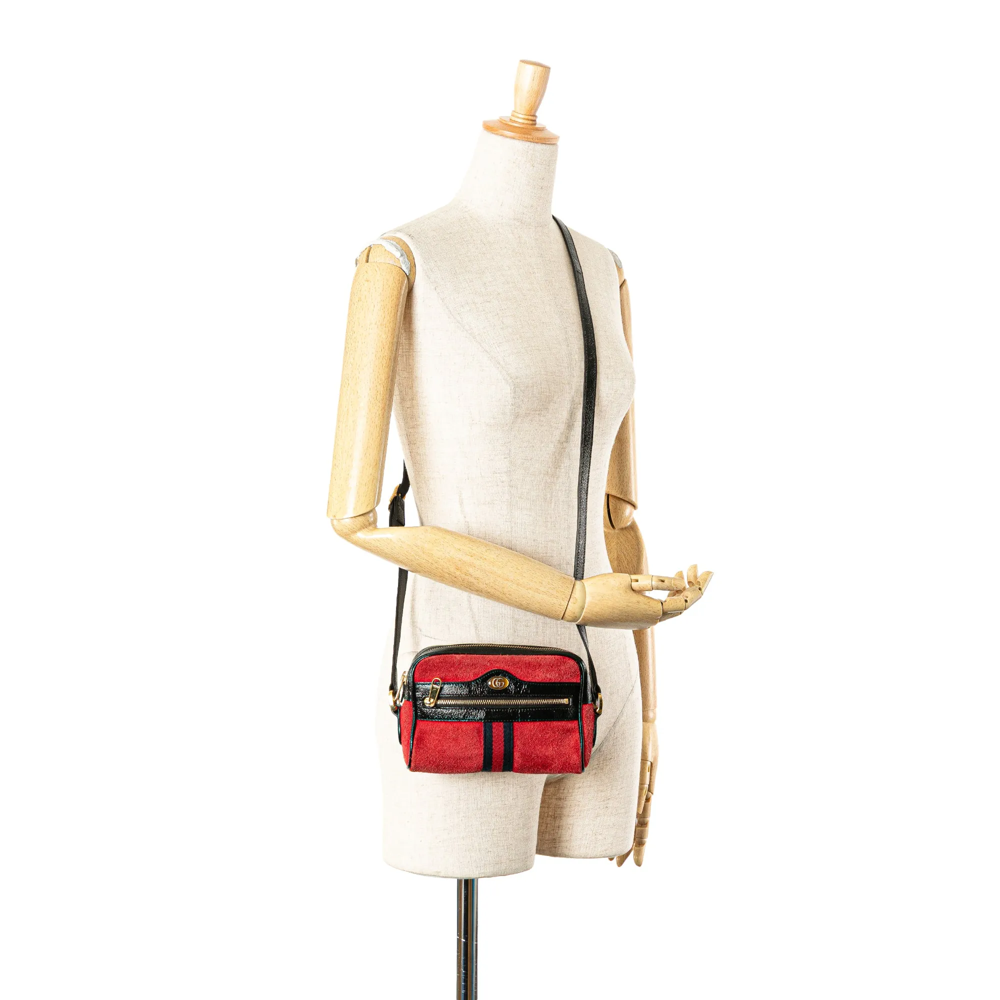 Red Gucci Mini Suede Ophidia Crossbody