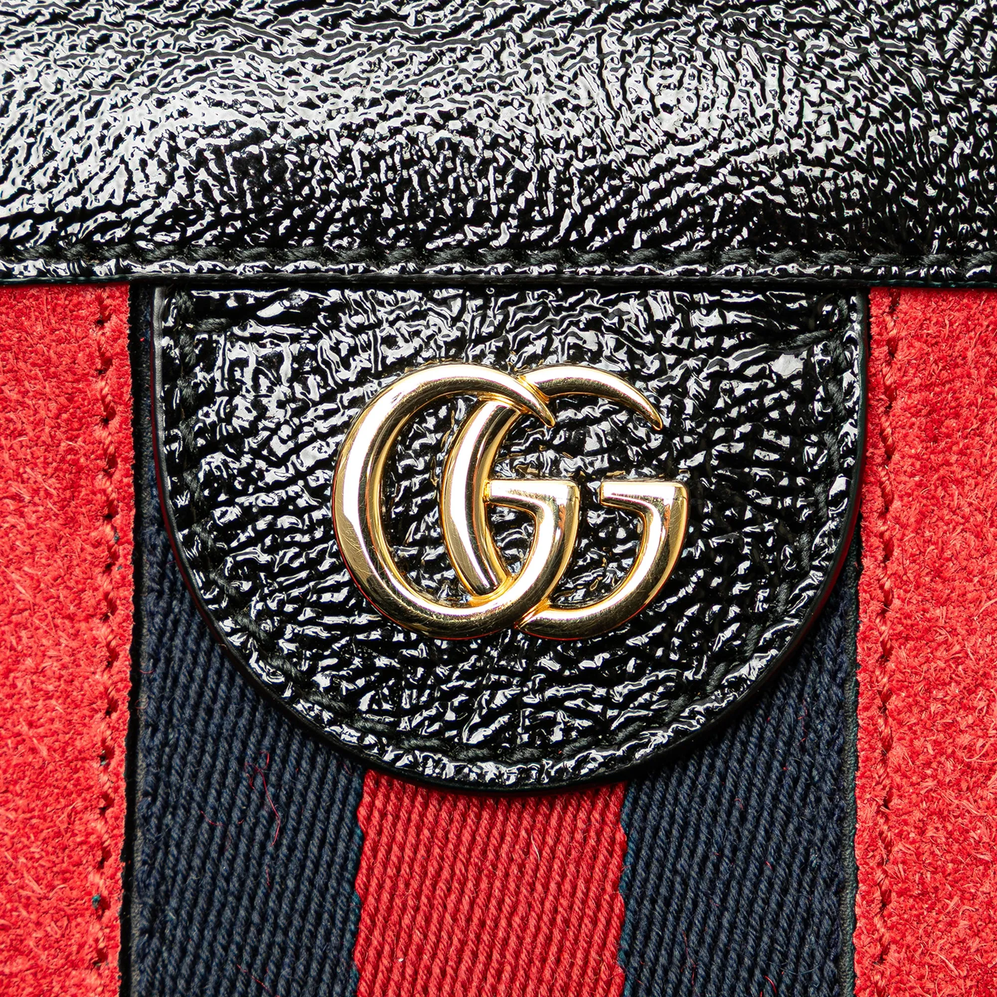 Red Gucci Small Suede Ophidia Chain Crossbody