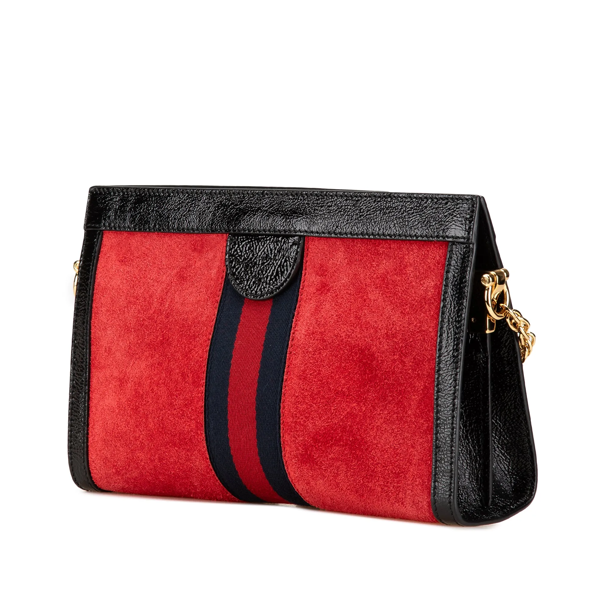 Red Gucci Small Suede Ophidia Chain Crossbody