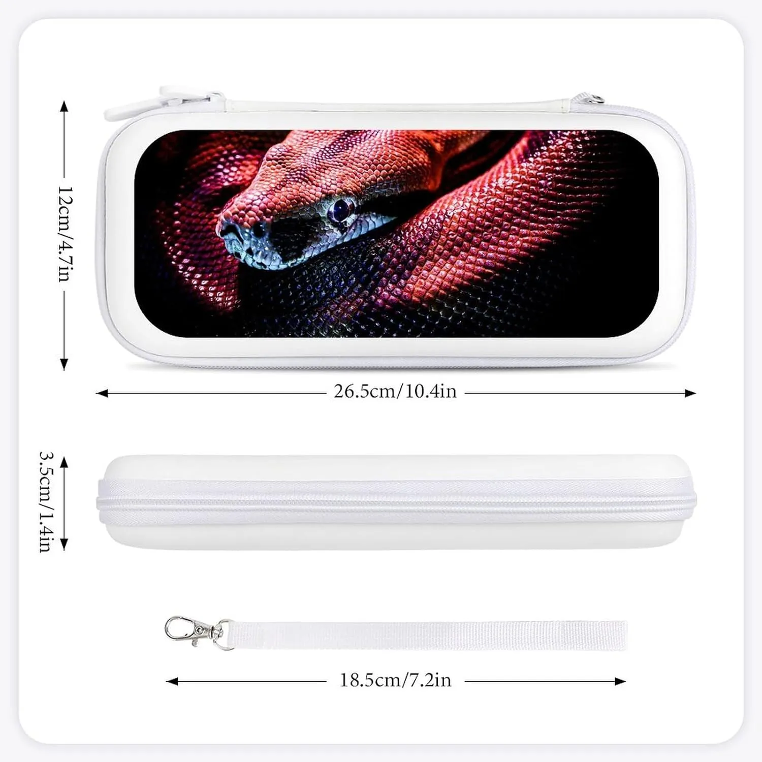 Red Snake Compatible with Switch Carrying Case Hard Travel Game Bag Pouch with 15 Games Accessories