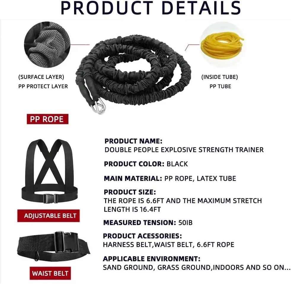 Resistance Explosive Training Rope Force Improve Power, Agility, Strength Track and Field Football Basketball Volleyball Multi-Directional Physical Equipment