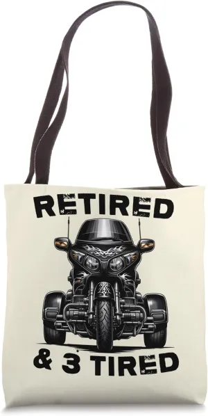 Retired Motorcycle trike Grandpa Three-wheeled Trike Dad Tote Bag