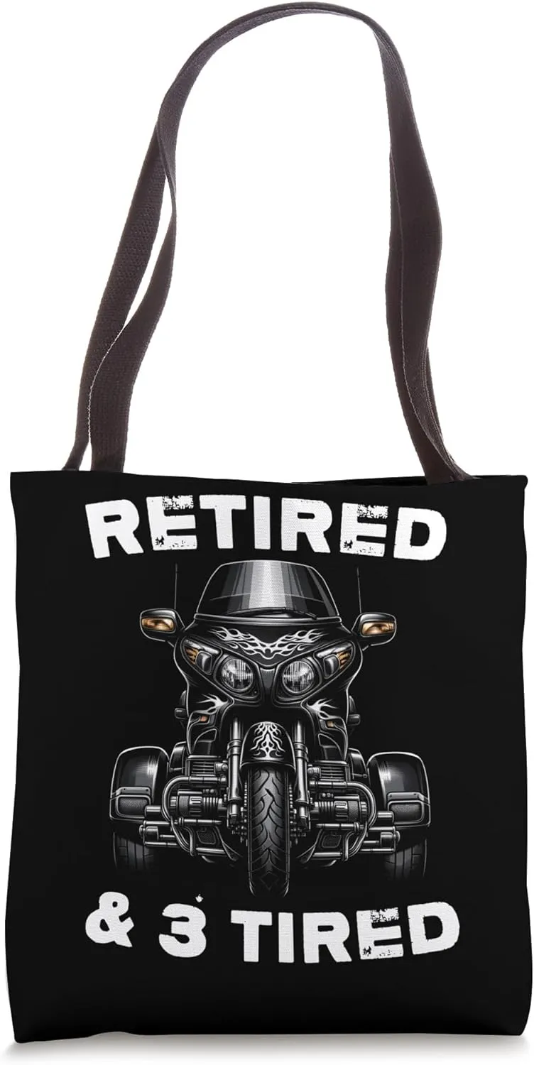 Retired Motorcycle trike Grandpa Three-wheeled Trike Dad Tote Bag