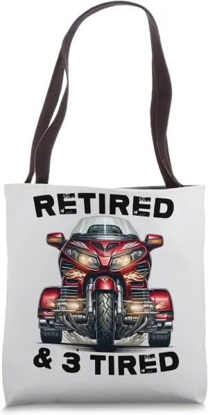 Retired Motorcycle Trike Grandpa Three-wheeled Trike Dad Tote Bag