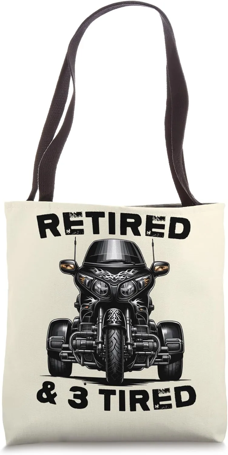 Retired Motorcycle trike Grandpa Three-wheeled Trike Dad Tote Bag