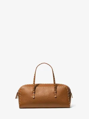 Roberta Hand-Stitched Pebbled Leather Satchel
