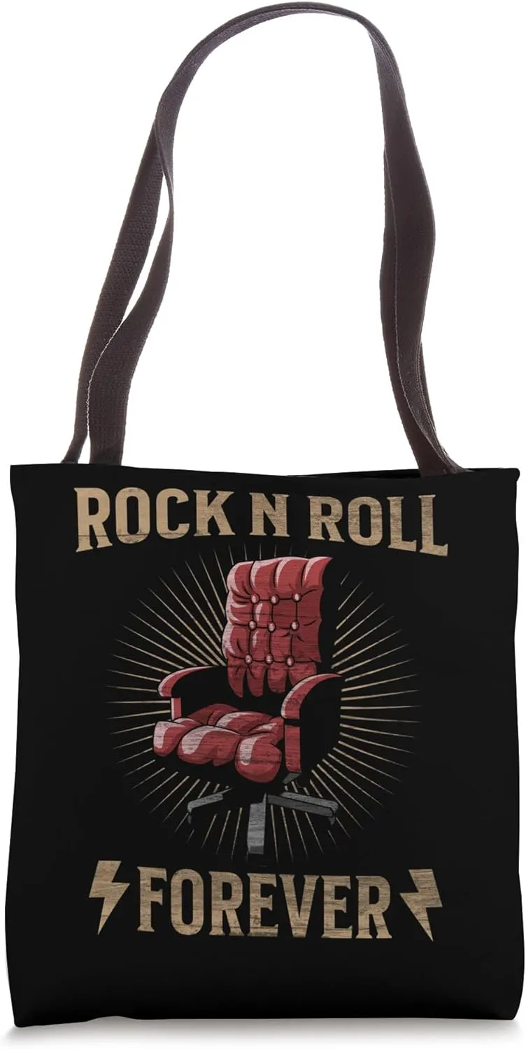 Rock and Roll Funny Office Chair Workplace Humor Tote Bag