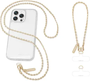ROCONTRIP Metal Phone Chain Set Including Crossbody Phone Lanyard and Wrist Strap with 2*Tether Tabs Detachable iPhone Chain Strap Non-rust,Unbreak iPhone Wristlet Strap for Women Travel Essentials