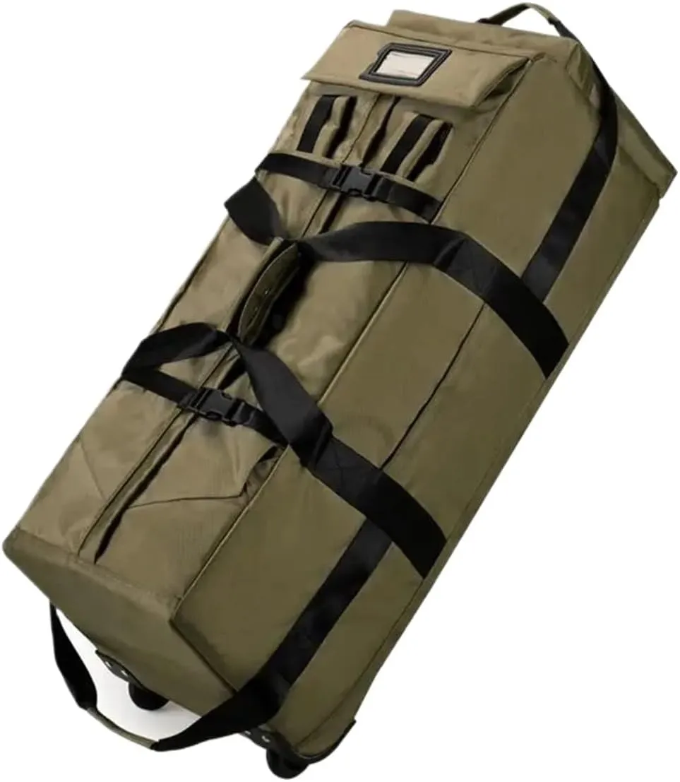 Rolling Duffle Bag with Wheels Foldable Traveling Wheeled Bags Unisex Universal Travel Bag with Wheel Large Capacity Luggage Storage Handbag(Green)