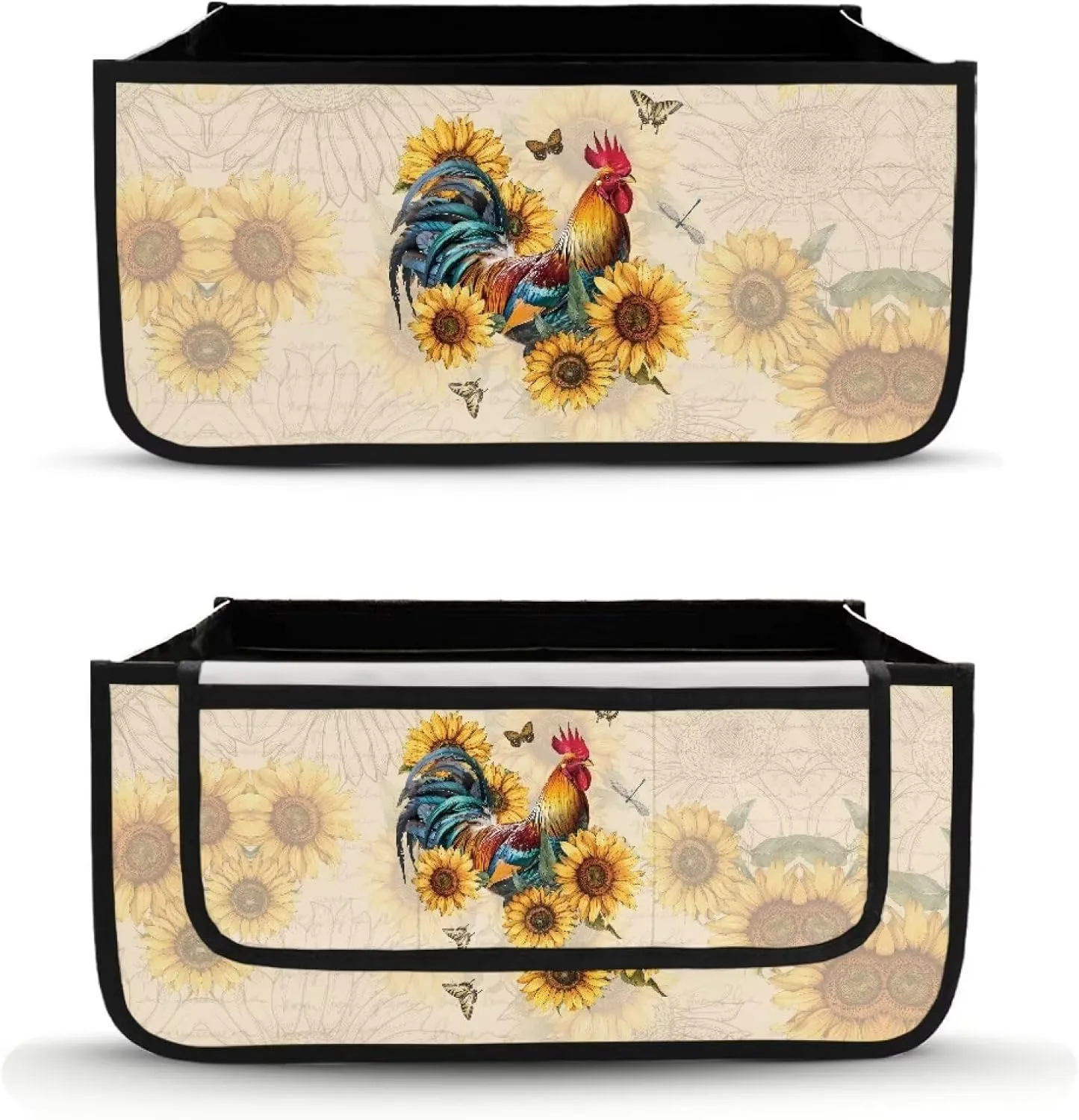 Rooster Sunflower Rollator Bag Folding Bag Tote Organizer Pouch Storage to Walkers for Senoirs Walker Accessories for Elderly Senior