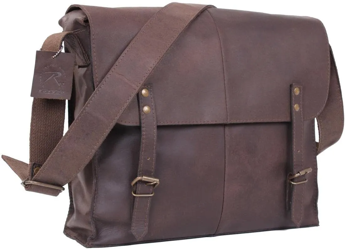 Rothco Leather Medic Bag Crossbody Shoulder Bag, Brown