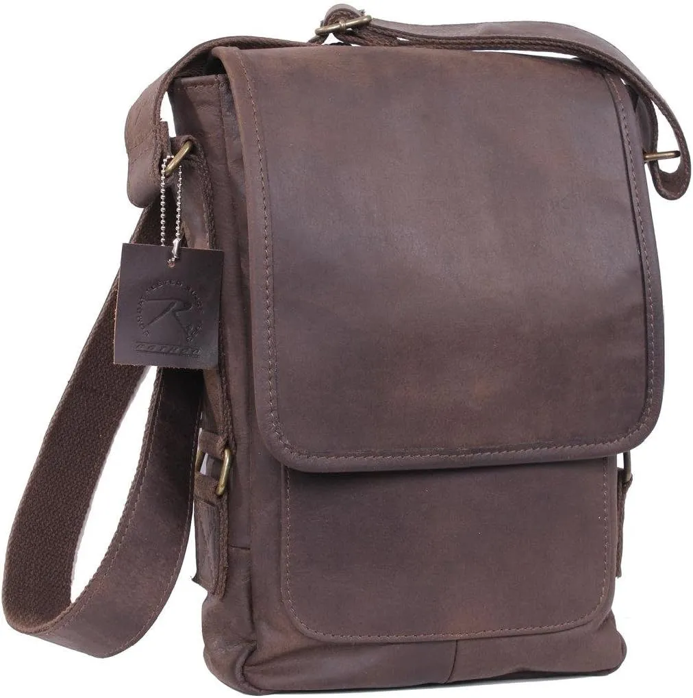 Rothco Leather Tech Bag - Rugged Solution for Tablet & Tech Gear Organization and Transport - Brown Leather