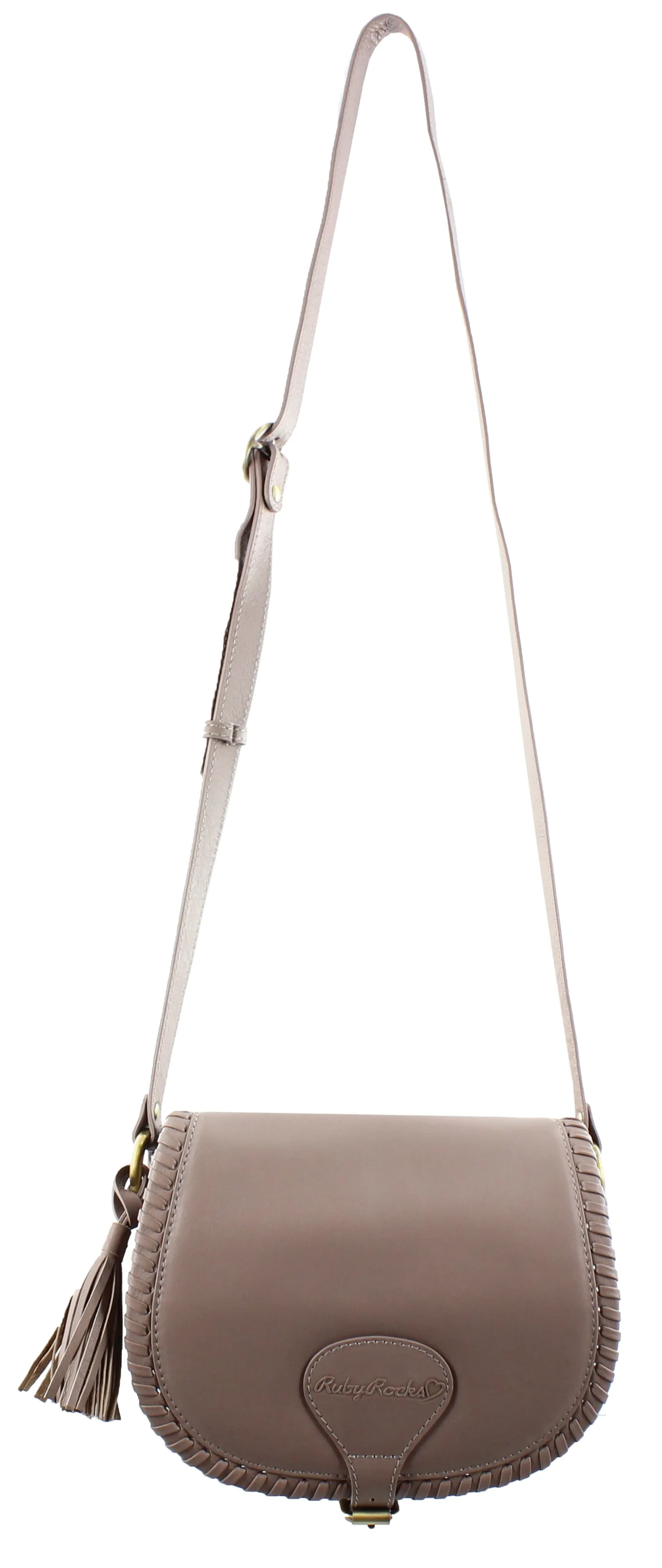 Ruby Rocks NIGHTINGALE Leather Cross Body Bag in Taupe