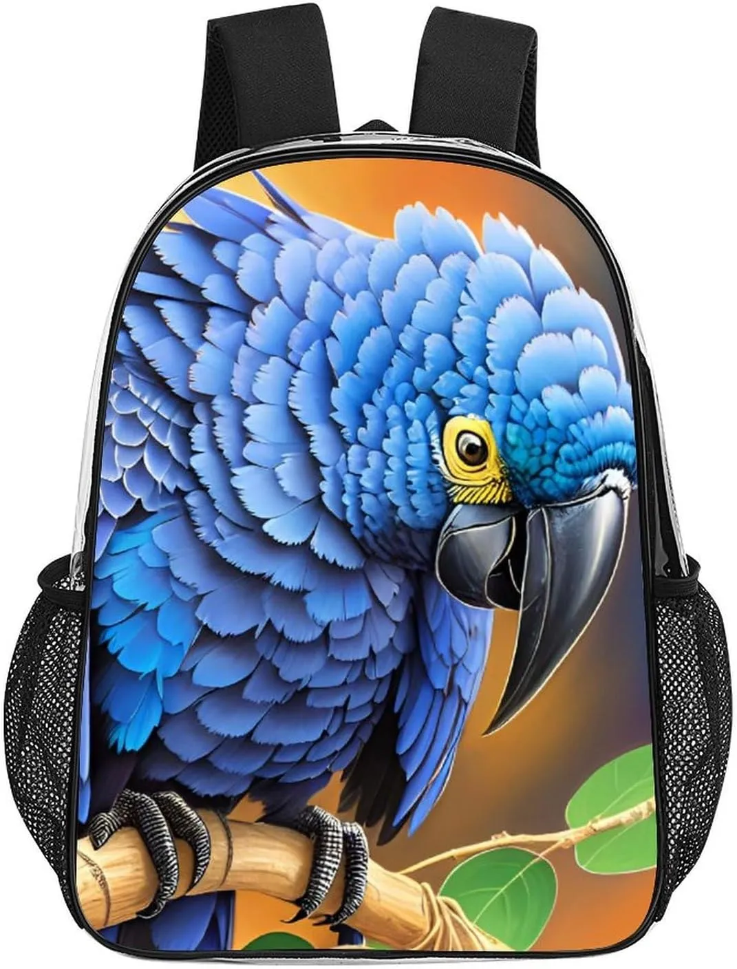 Rucksack Multipurpose Anti-Theft Big Capacity Shoulder Bag - Hyacinth Macaw Art Travel Hiking & Camping Rucksack Transparent Bag