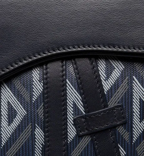 Saddle Bag • Navy Blue CD Diamond Canvas and Smooth Calfskin