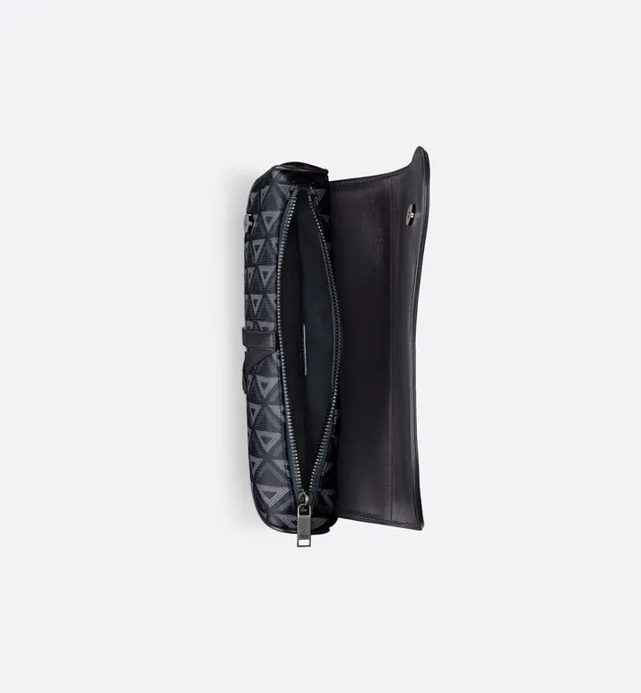 Saddle Bag • Navy Blue CD Diamond Canvas and Smooth Calfskin