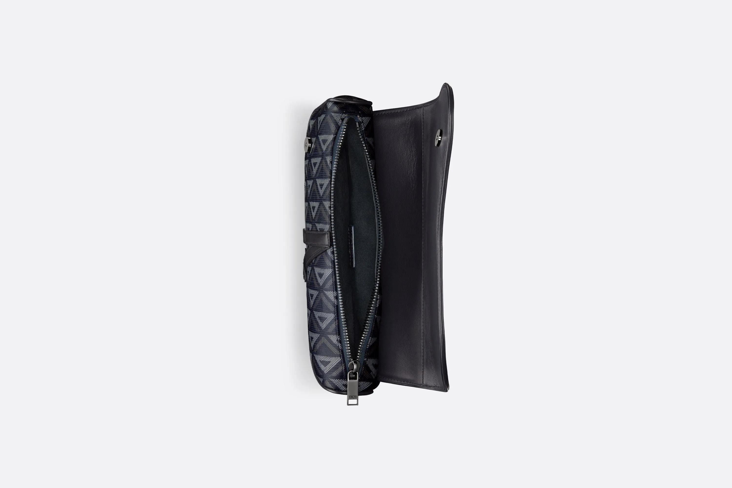 Saddle Bag • Navy Blue CD Diamond Canvas and Smooth Calfskin