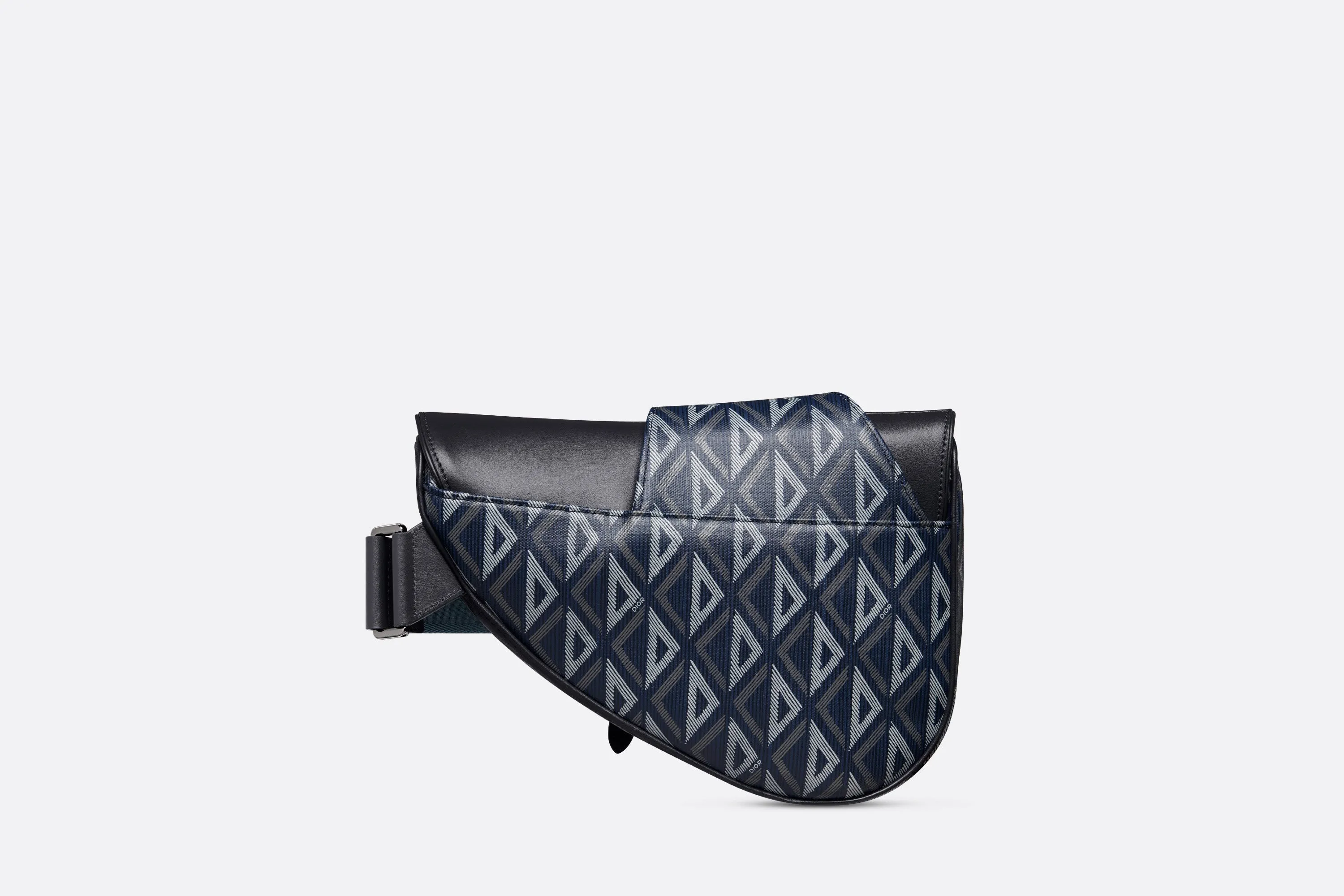 Saddle Bag • Navy Blue CD Diamond Canvas and Smooth Calfskin