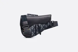 Saddle Bag • Navy Blue CD Diamond Canvas and Smooth Calfskin