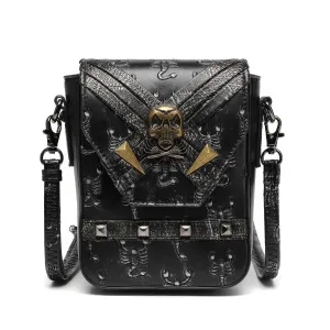 Scorpion Embossed Skull Accent Crossbody Bag