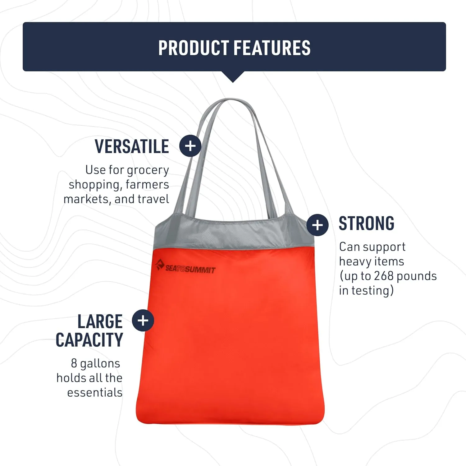 Sea to Summit Ultra-Sil Reusable Shopping Bag, Atoll Blue