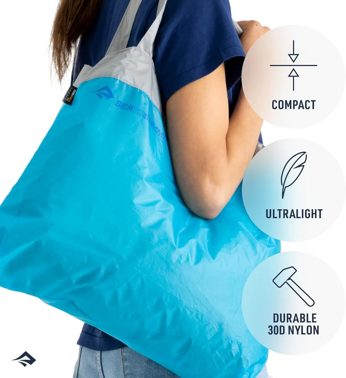Sea to Summit Ultra-Sil Reusable Shopping Bag, Atoll Blue