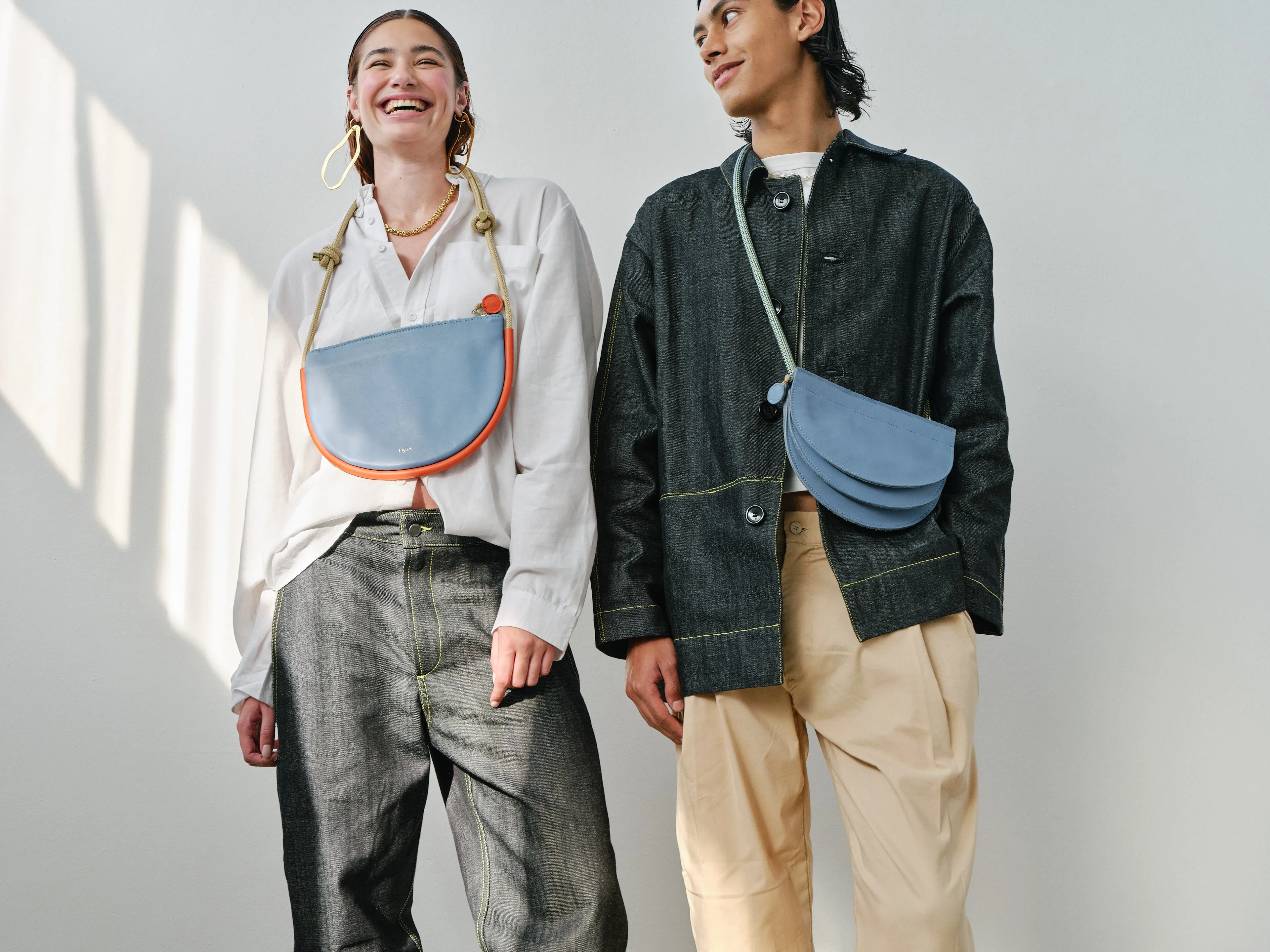 Selene Bag - Sky Blue / Lobster Red