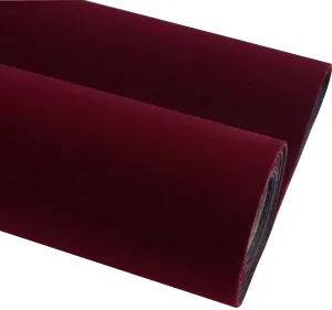 Self Adhesive Velvet Flock Contact Paper Liner for Jewelry Drawer 17.7" x 117" Craft Fabric Peel and Stick, Soft Velvet Liner for Drawer DIY (Maroon Color)