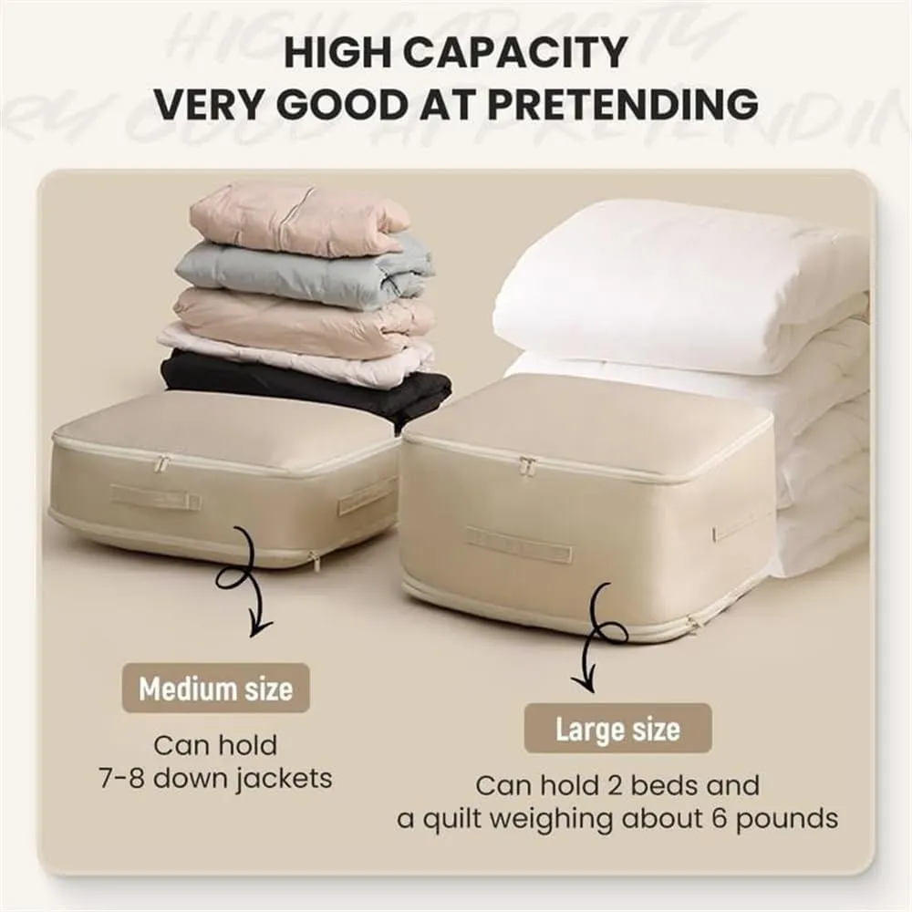 Self Compression Organizer Duvet Storage Bag Large Capacity Self Compression Moving Organizer Bags Heavy Duty Moving Bags(1pc Gray-L)
