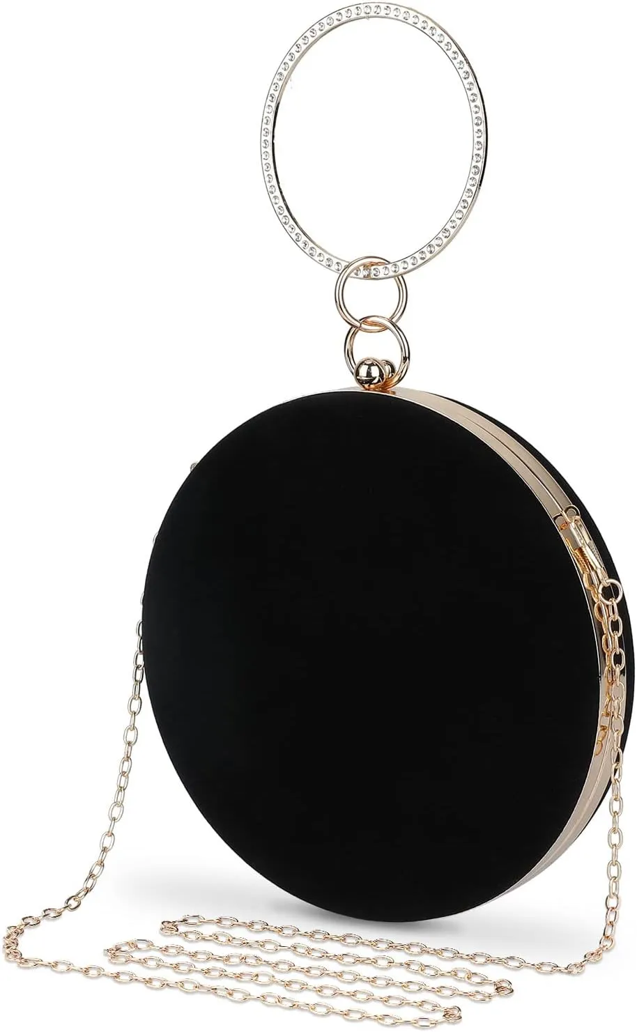 Selighting Round Velvet Clutch Purses for Women Evening Bags Formal Wedding Purse Prom Cocktail Party Clutch Hand Bag