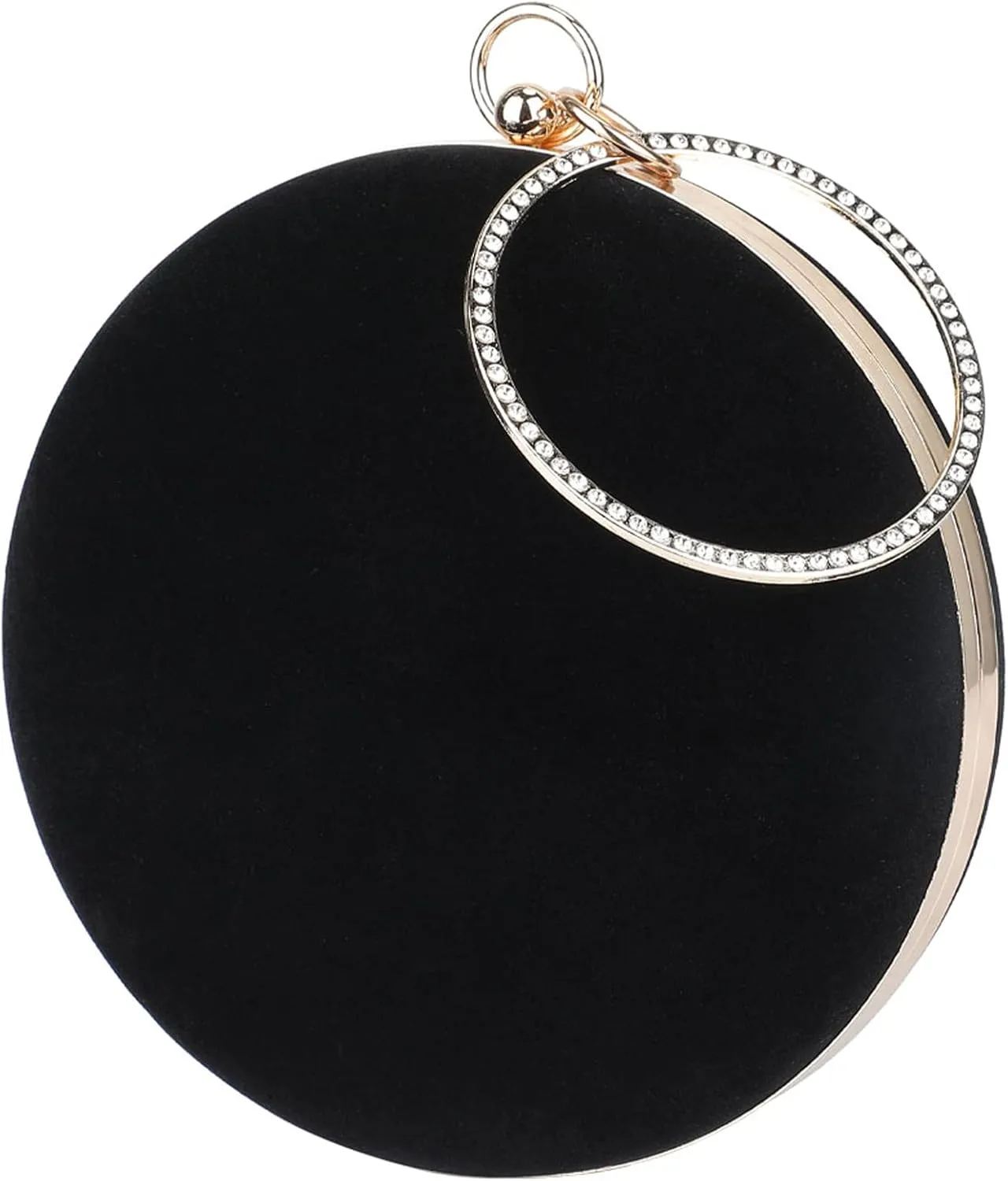 Selighting Round Velvet Clutch Purses for Women Evening Bags Formal Wedding Purse Prom Cocktail Party Clutch Hand Bag