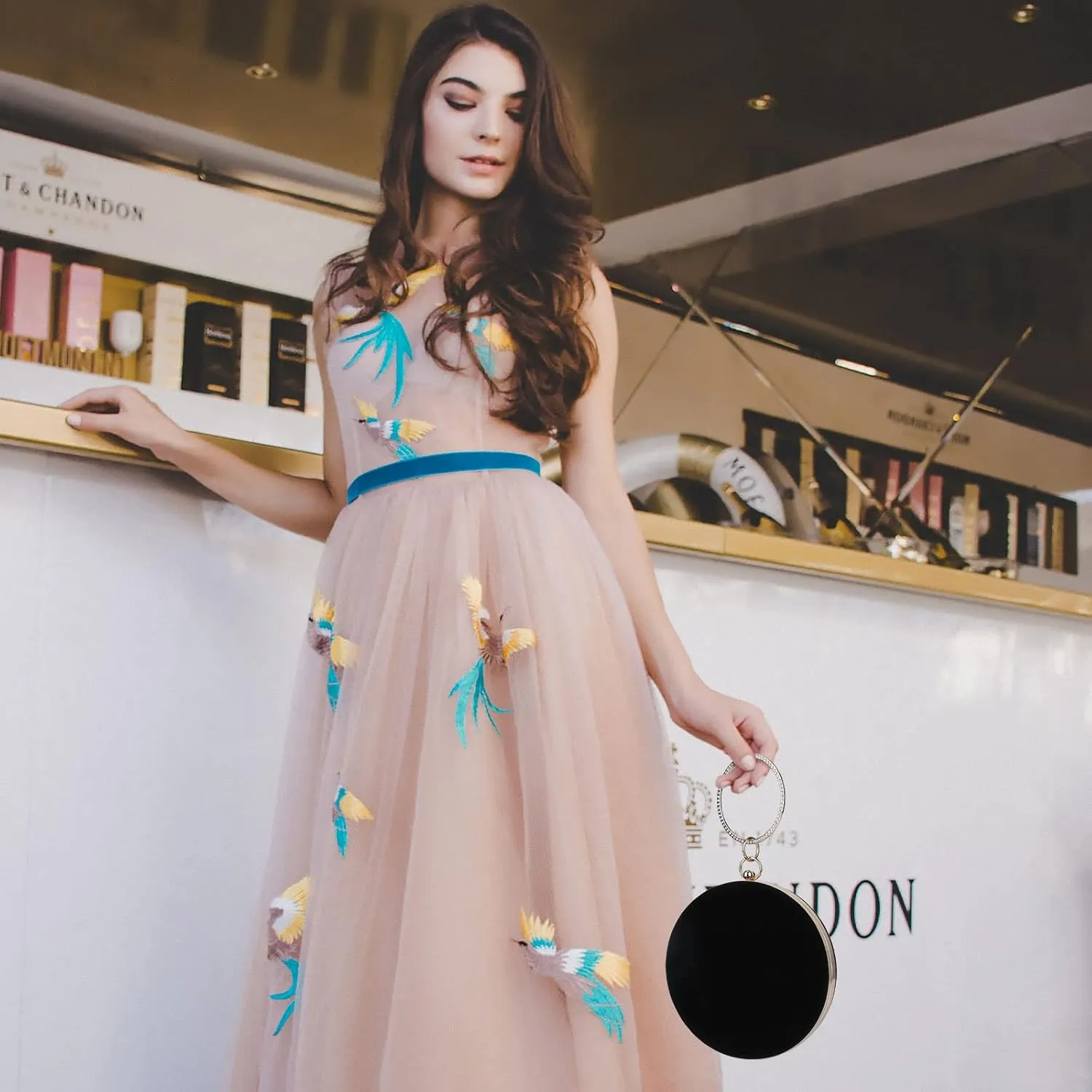 Selighting Round Velvet Clutch Purses for Women Evening Bags Formal Wedding Purse Prom Cocktail Party Clutch Hand Bag