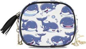 senya Crossbody Purse Small Crossbody Bags Shoulder Handbags Smile Blue Whale for Women