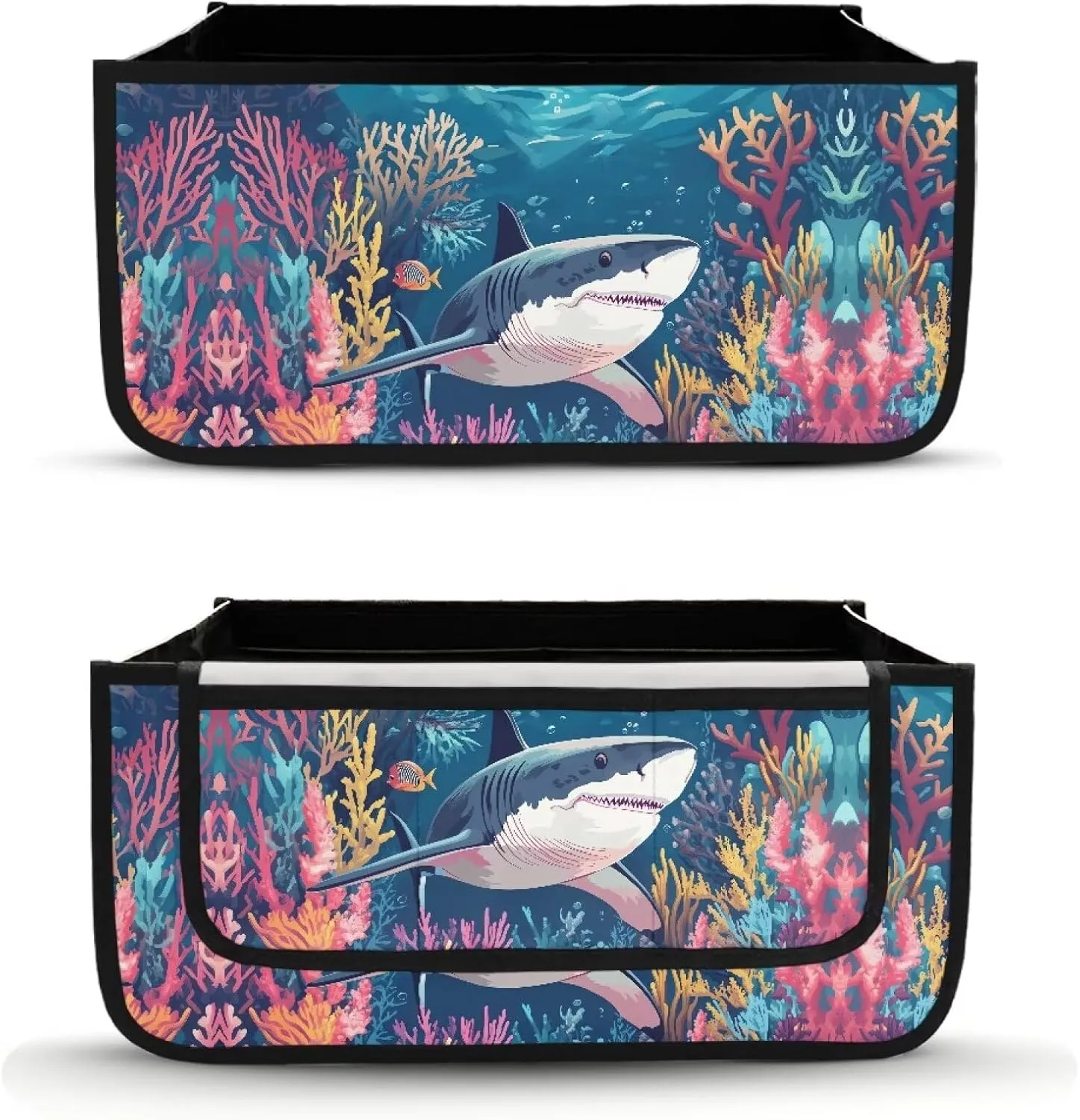 Shark Hand-Free Carry Storage Bags for Four Wheel Rollator Waterproof Walker Wheelchair Accessories Bag for Seniors with Pockets