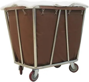 Shelf Movable Hand Trucks Storage,Kitchen Movable Trolleys, Rolling Laundry Sorter Cart On Wheels,Wheeled Hotel Trolley Bin with Movable Bag/Beige/90X65X85Cm (Brown 90X65X85Cm)