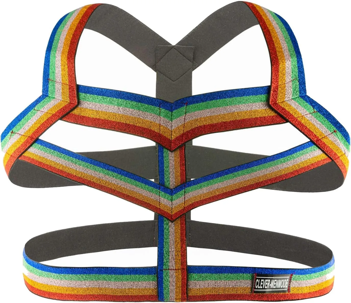 Shine on The Dance Floor! Men's Nightclub Shoulder Strap Rainbow Muscle Chest Strap! Bodybuilding Elastic