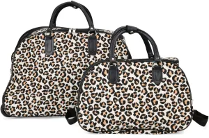 Shop LC Set of 2 Beige with Butterfly Travel Bag - Large Wheeled Rolling Duffel Bag and Small Duffel Bag Mothers Day Gifts