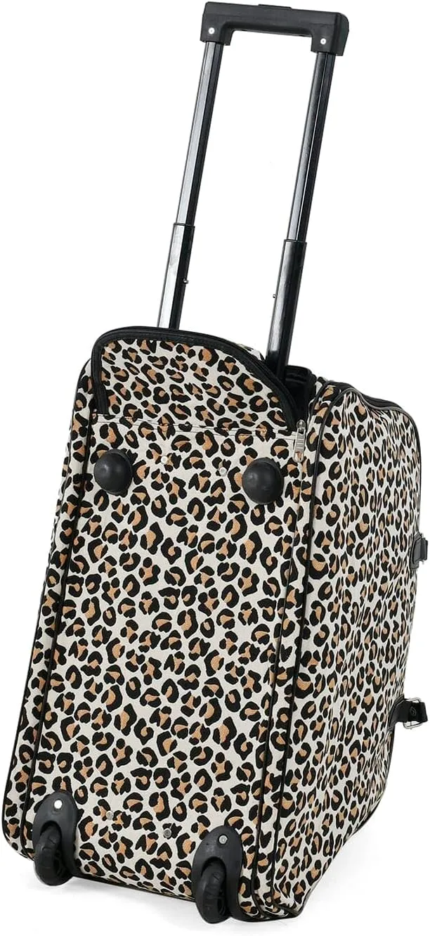 Shop LC Set of 2 Beige with Butterfly Travel Bag - Large Wheeled Rolling Duffel Bag and Small Duffel Bag Mothers Day Gifts