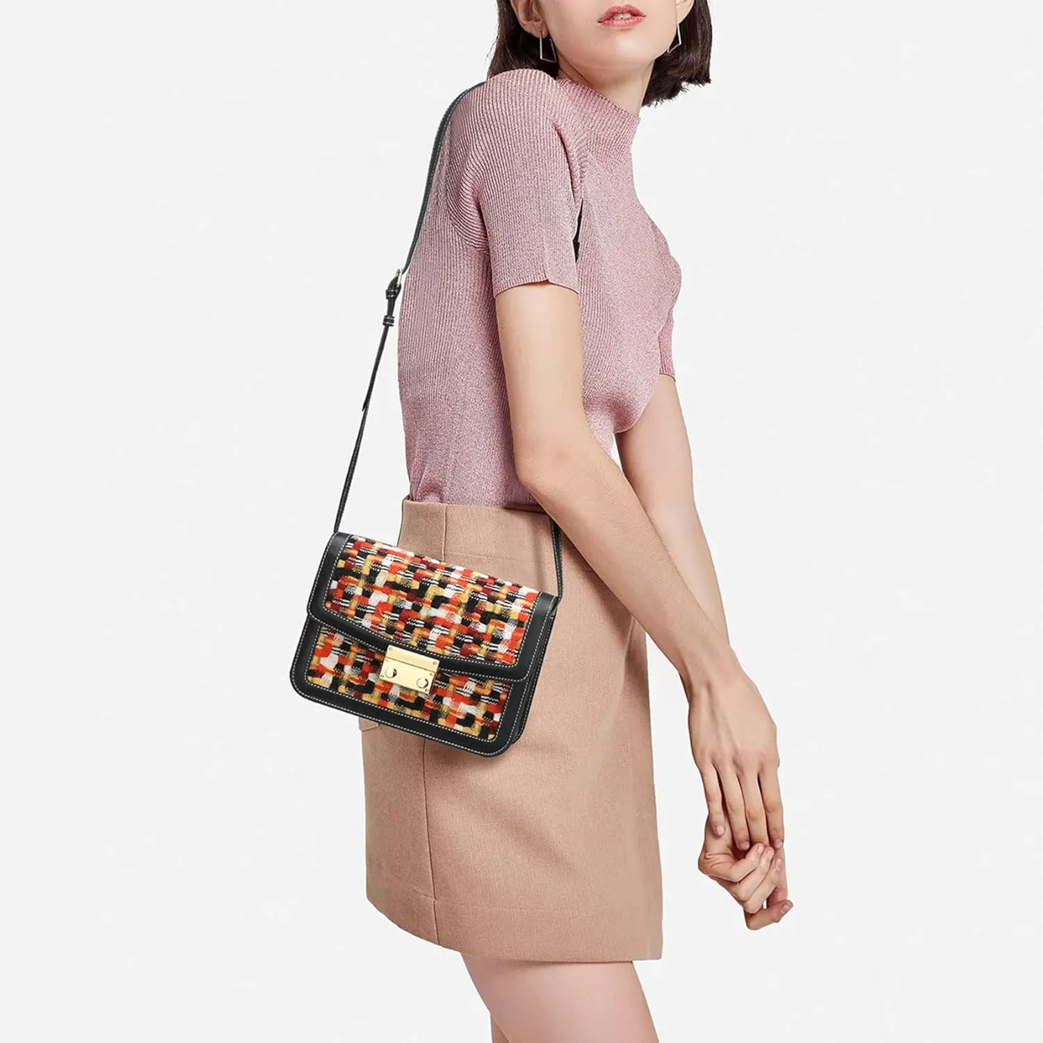 Shoulder Bag for Women leather bag Purses and Handbags with Zipper Crossbody Bag black shoulder bag