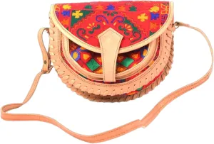 Shoulder bag size medium 14 inch color Red blue and sliver