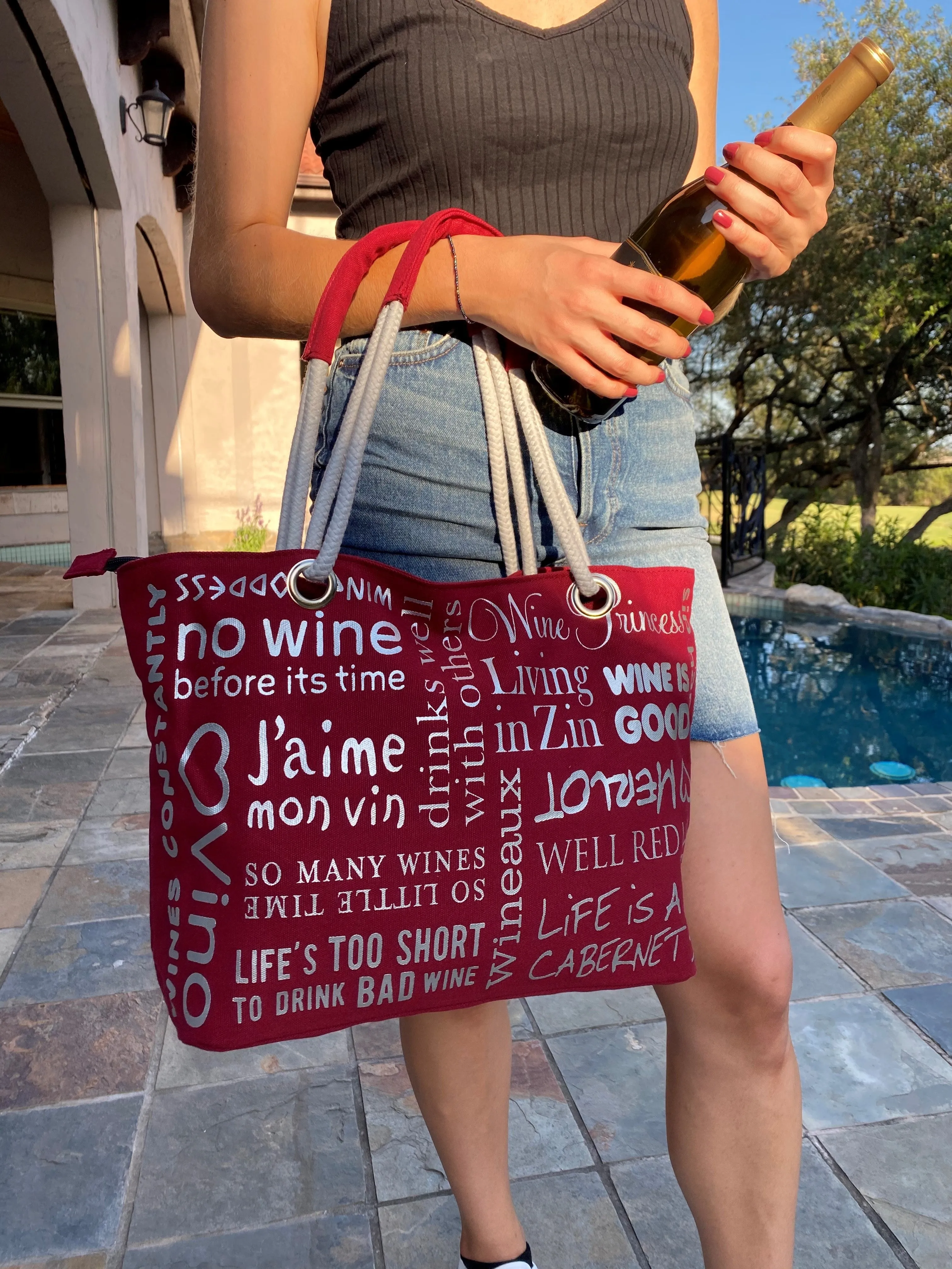 Shoulder Bag - Wine Words