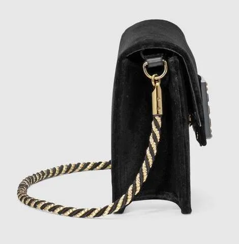 Shoulder Bag with Square G, Black