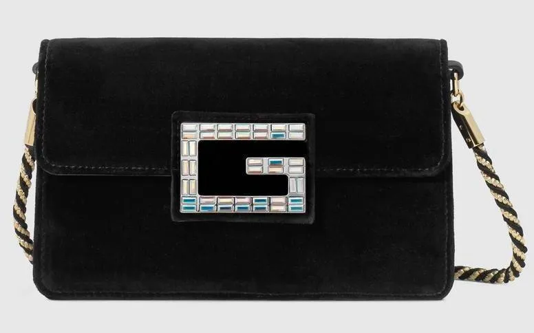 Shoulder Bag with Square G, Black